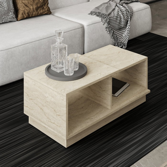 Hanah Home Mesa de Centro Concepto Mármol Travertino